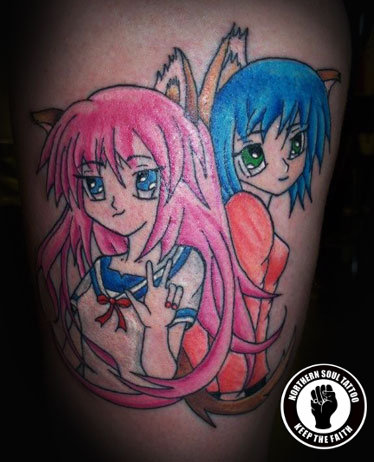 manga tattoos. Tattoos » manga-neko